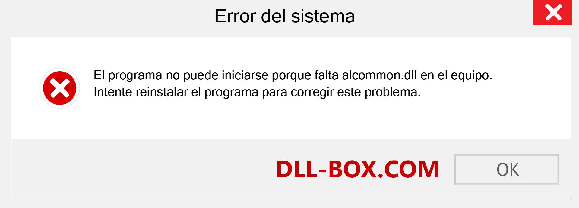 ¿Falta el archivo alcommon.dll ?. Descargar para Windows 7, 8, 10 - Corregir alcommon dll Missing Error en Windows, fotos, imágenes